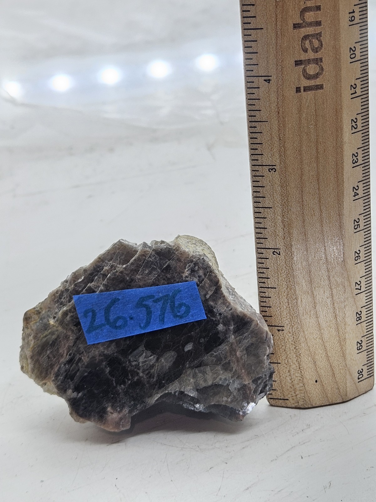 Natural Rough Black Moonstone Specimen – Raw Healing Crystal with Silver Flash