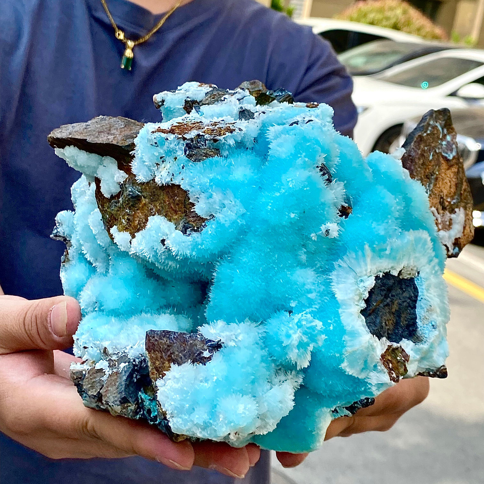 8.47LB sea patterned natural blue textured crystal, Chinese blue Aragon stone