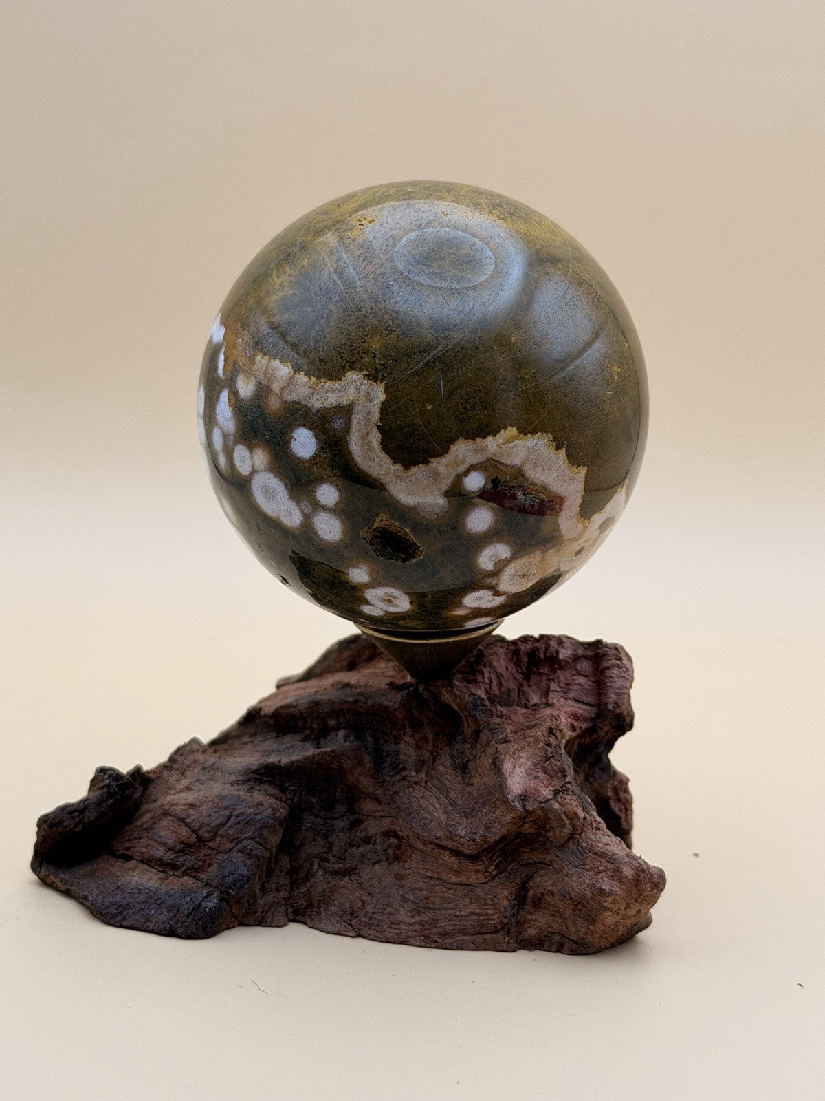 Rare 8th Vein Ocean Jasper Sphere Orbicular Reiki Healing Natural Crystal 2”