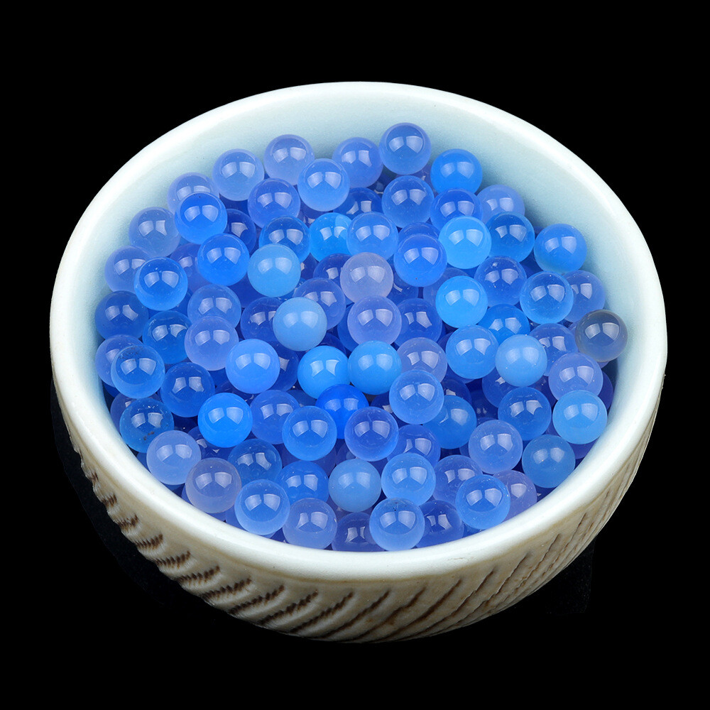 50pcs 4mm Natural Blue Agate Stone Round Ball Shape No Hole Beads Wholesale