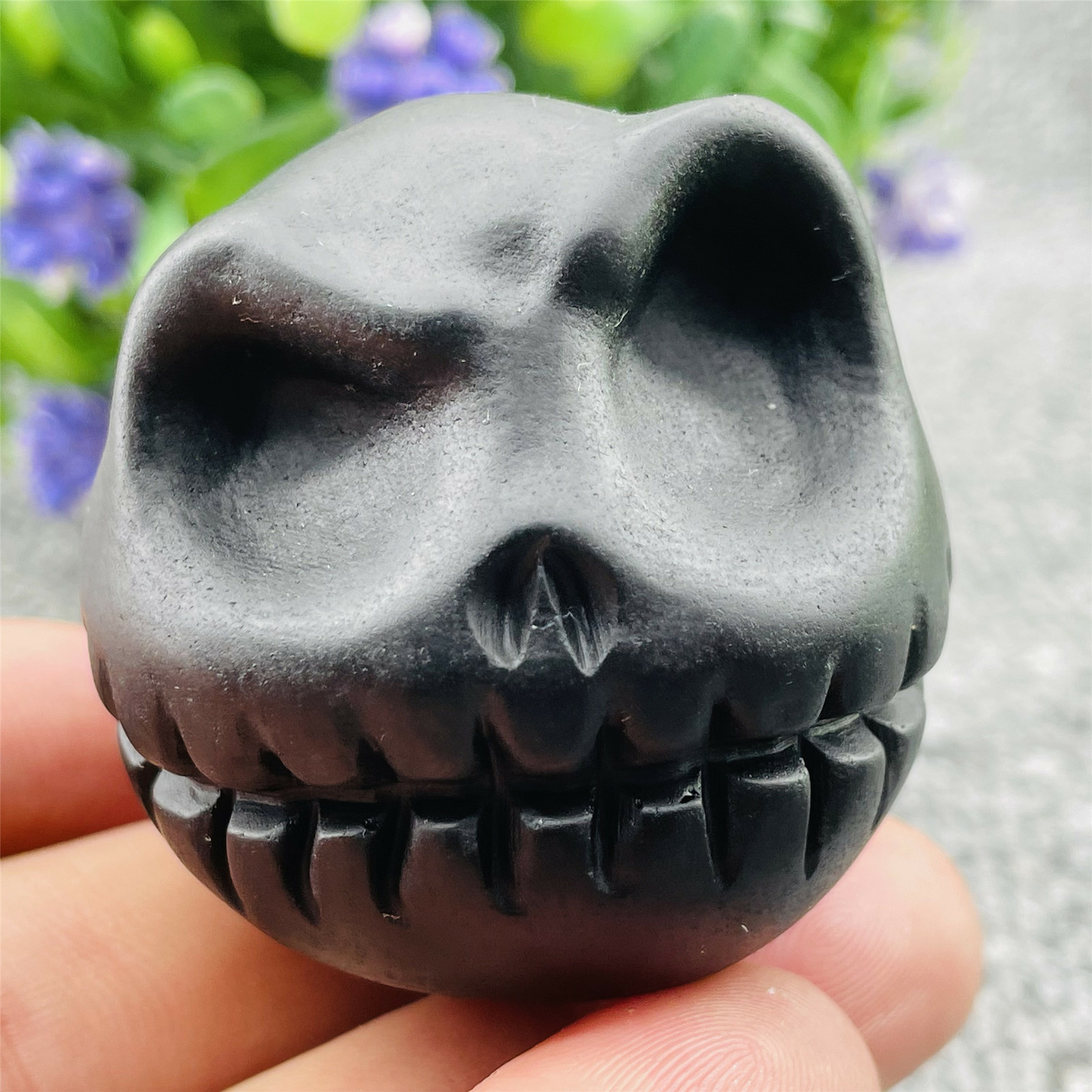 1pc Natural obsidian quartz skull hand carved crystal healing 2″