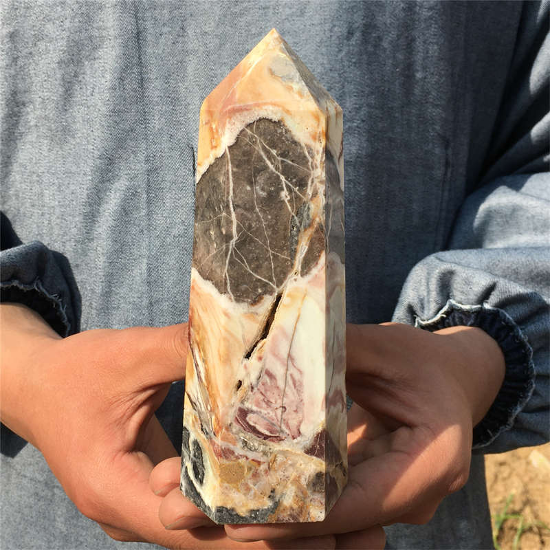 600g Natural amazonite obelisk quartz crystal point wand reiki healing