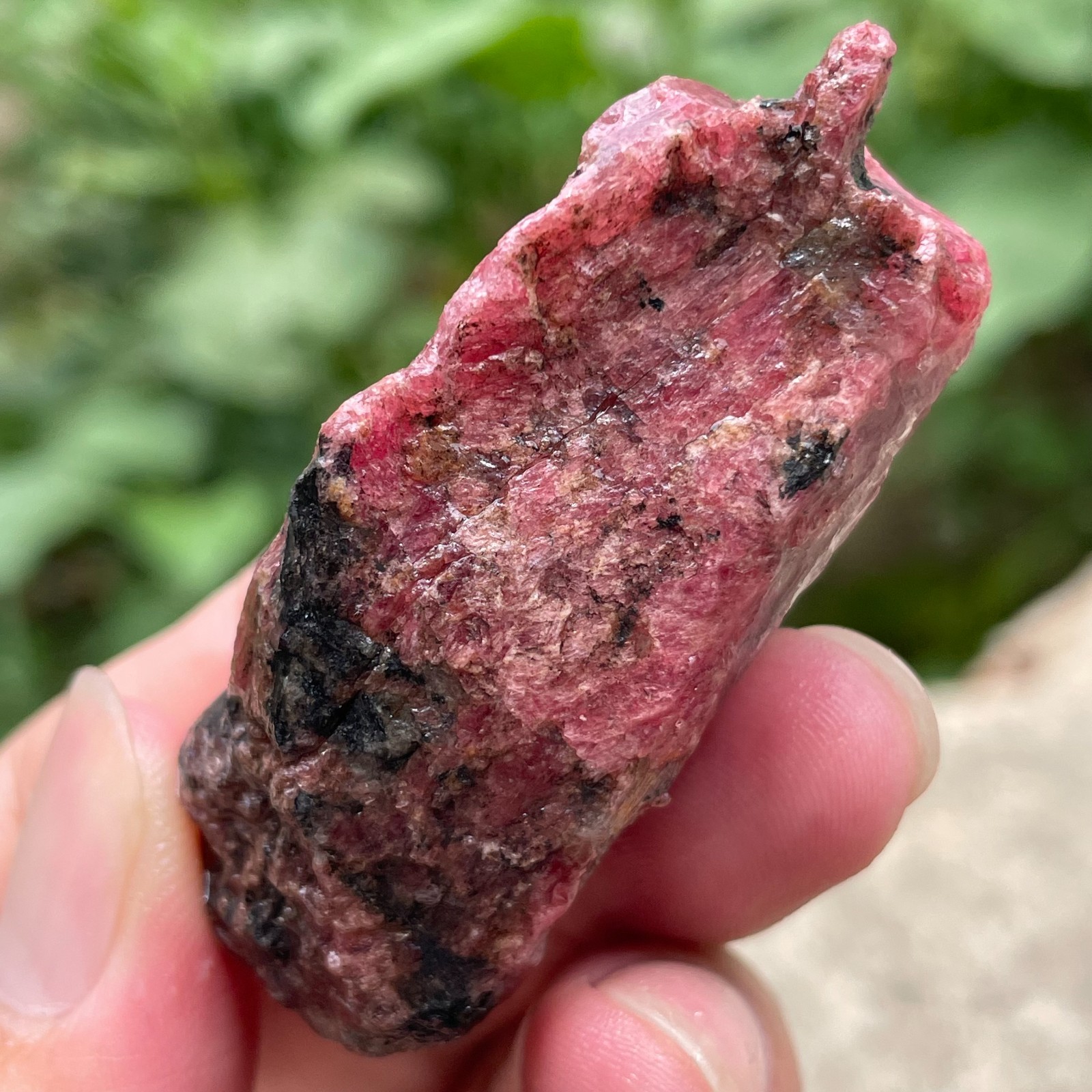 84g Small Raw Ore Red Black Rhodonite Quartz Gemstone Mineral Specimen