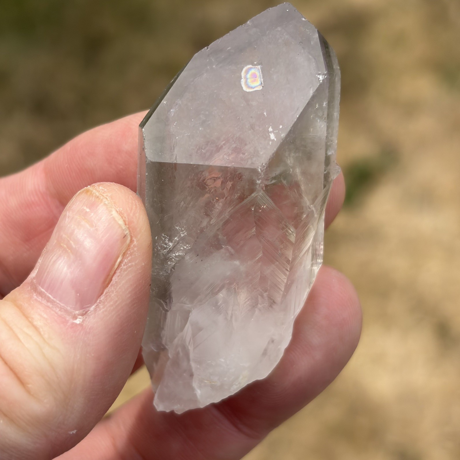 Natural Amethyst Point 46.4 Grams Approx ex Himalayas with Rainbow