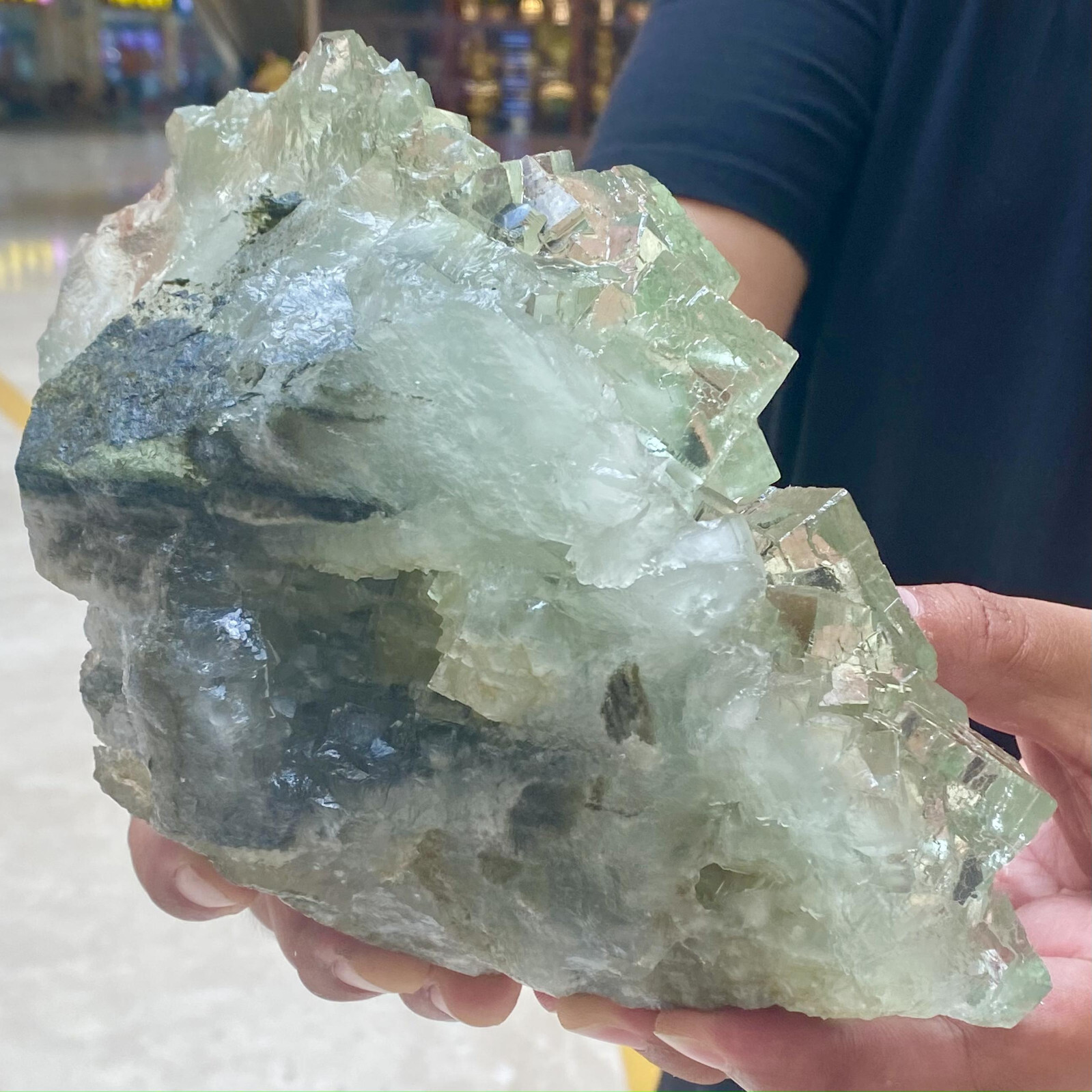 6.87LB Natural green fluorite crystal mineral specimen-Xianghualing fluorite 、