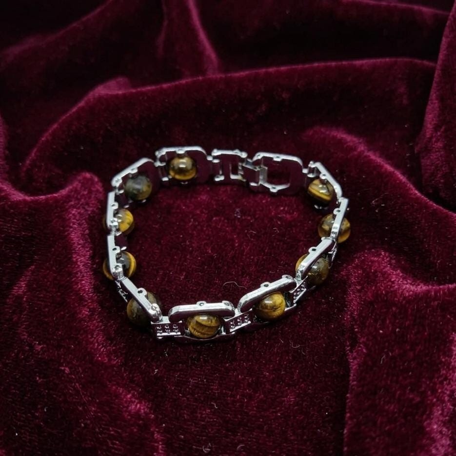 Tiger’s Eye Silver-Plated Bracelet, Grounding Gemstone Jewellery for Confidence