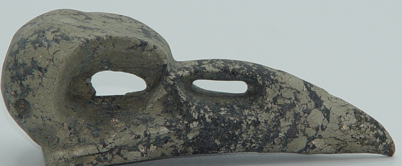Pyrite Raven Skull Carving | Natural Iron Pyrite Crow Skull | Gothic Decor (16)