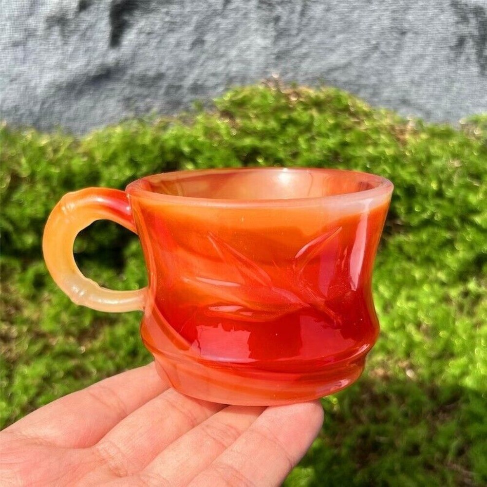 Carnelian Red Agate Crystal Cup Mug Christmas Housewarming Gifts Home Decoration
