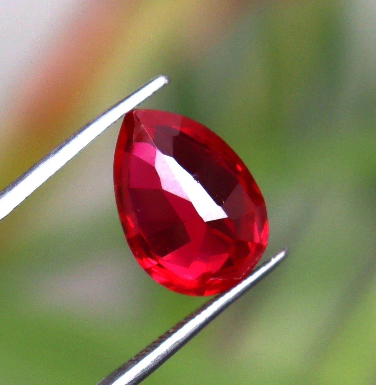 8-10 Ct Red Ruby BURMA Pigeon Blood Pear Cut Certified Loose Gemstone Best Offer