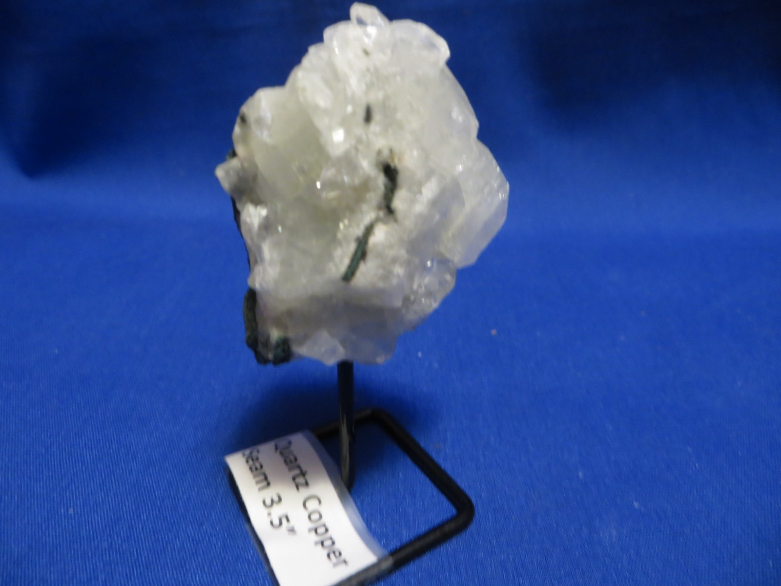 New! Natural Earth Mined Quartz Copper Seam Black Metal Stand Free Shipping