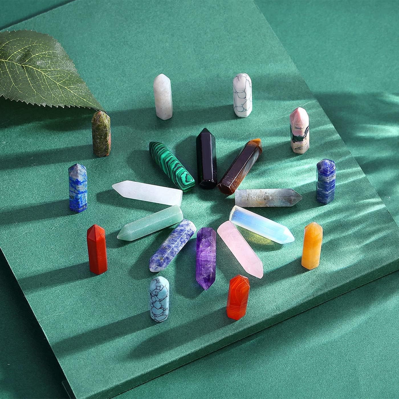 20PCS Healing Crystal Wand Set Reiki Chakra Gemstones Meditation Stones