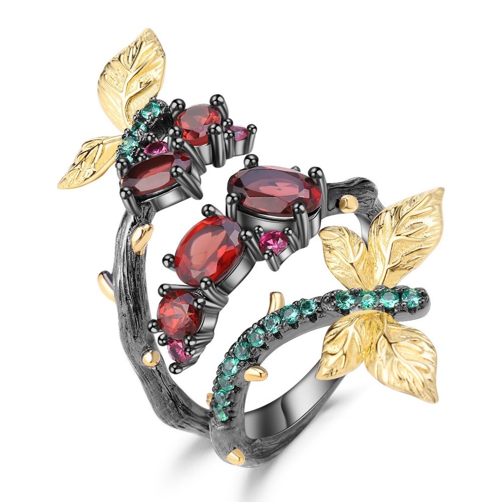 Natural Crystal Butterfly Ring adjustable DLY Jewelry Healing stone Reiki Women