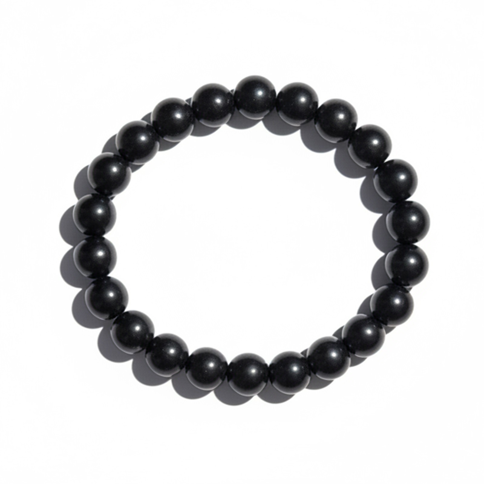 Shungite Bracelet for Men and Women, Genuine Natural Stone Beads 8mm