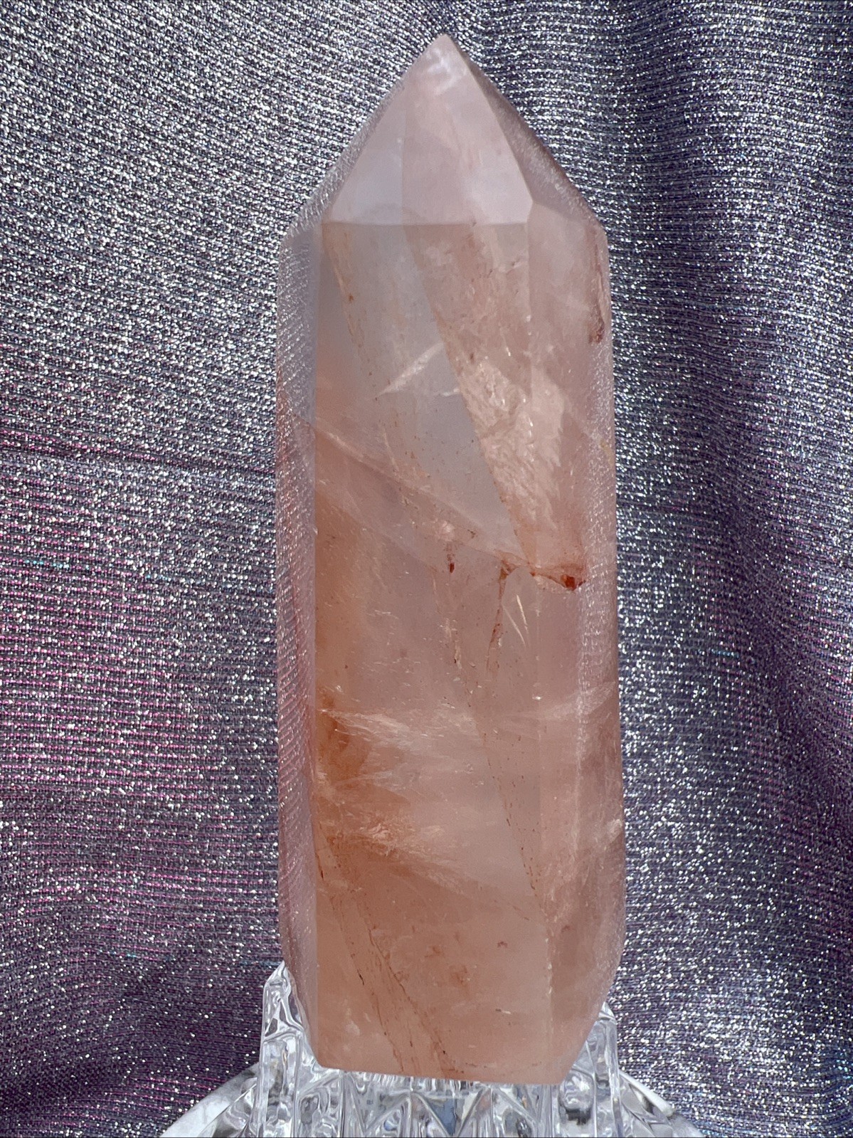 Fire Quartz Natural Hematoid Tower Point 4.5 Inches 11.9 oz US Seller 81