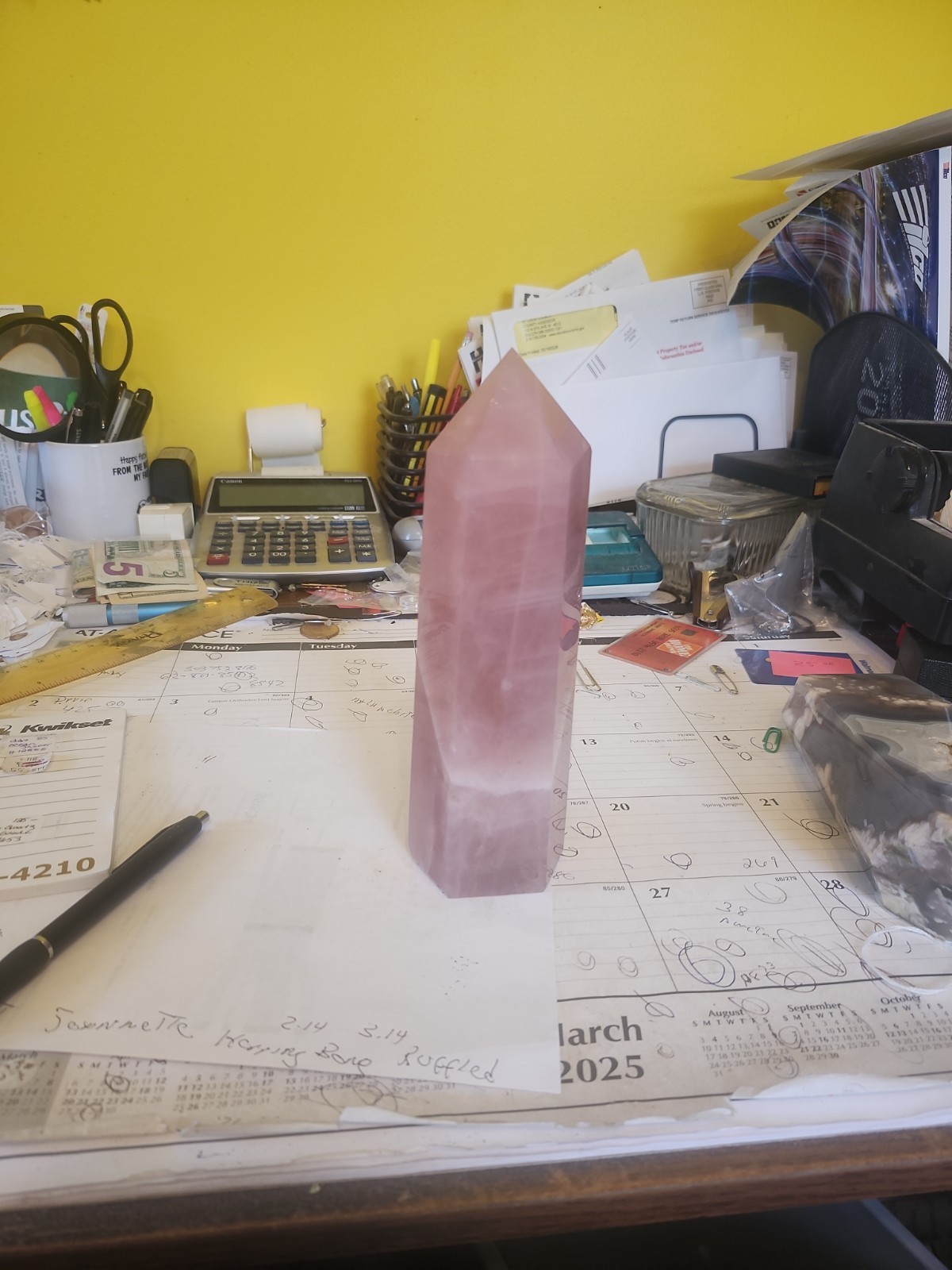 Rose Quartz Tower 2 Lb 14oz 8 1/2 Tall 2 1/2 ” Wide Nice
