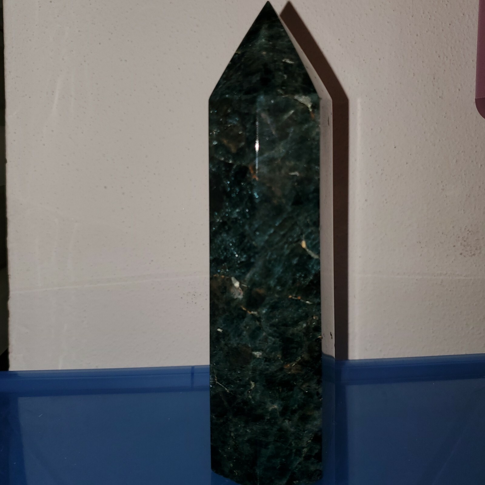 Large Blue Apatite Crystal Tower 6.75in x 2.41in x 1.81in, 1lb 14.5oz