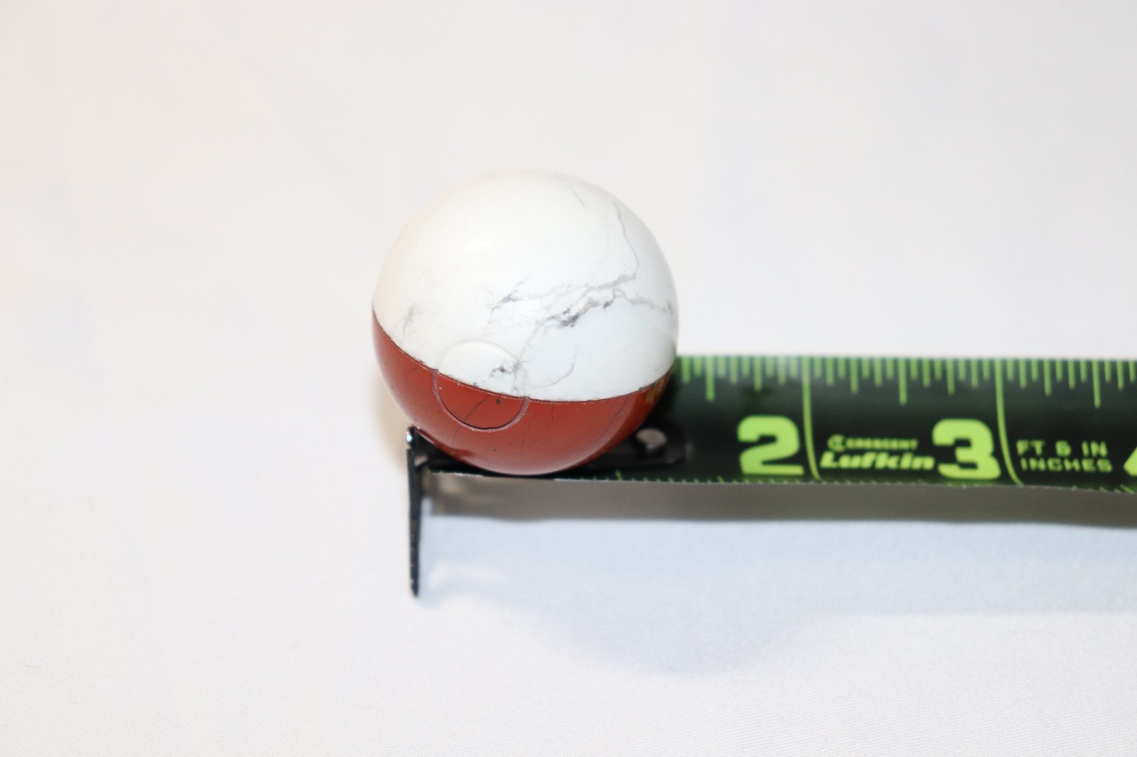 Crystal Poké Ball Sphere Red Jasper & Howlite Gemstone Ball 38mm