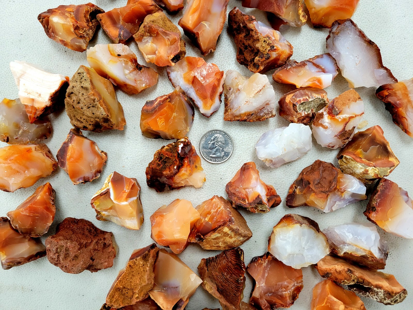 Raw Carnelian Crystals Madagascar, Bulk Rough Stones for Tumbling & Healing