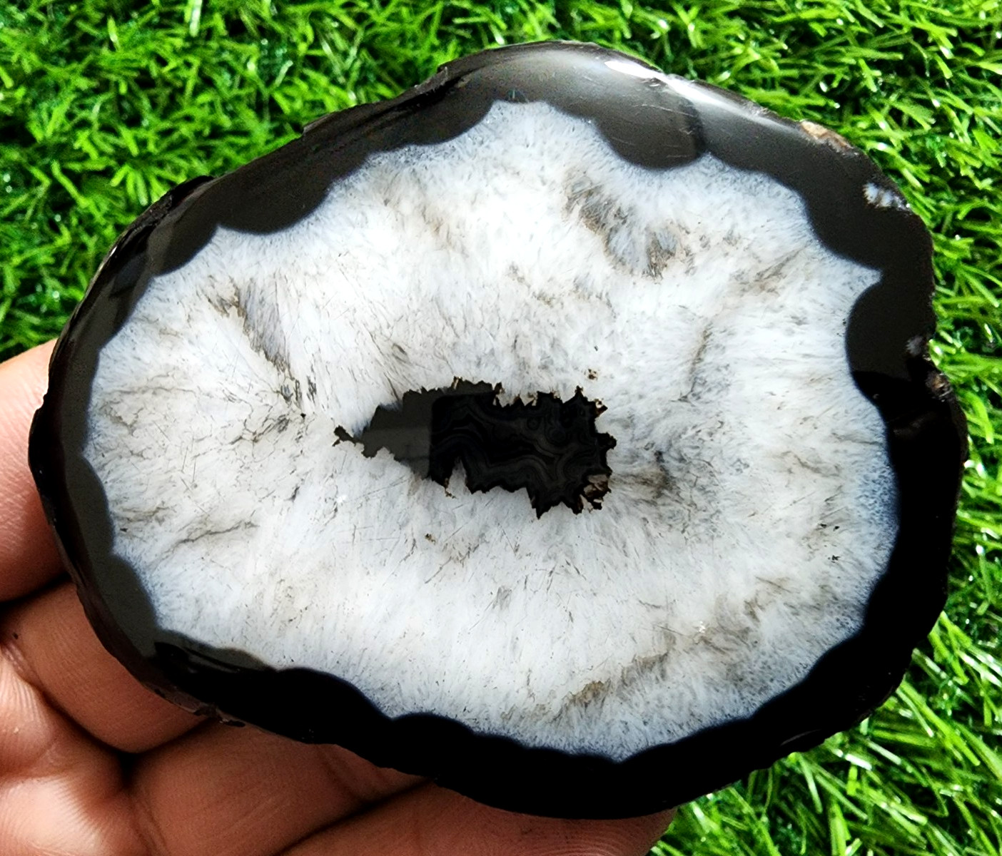 408ct Banded Slice Agate Slab Crystal Polished Druzy Gemstone Jewelry for Making