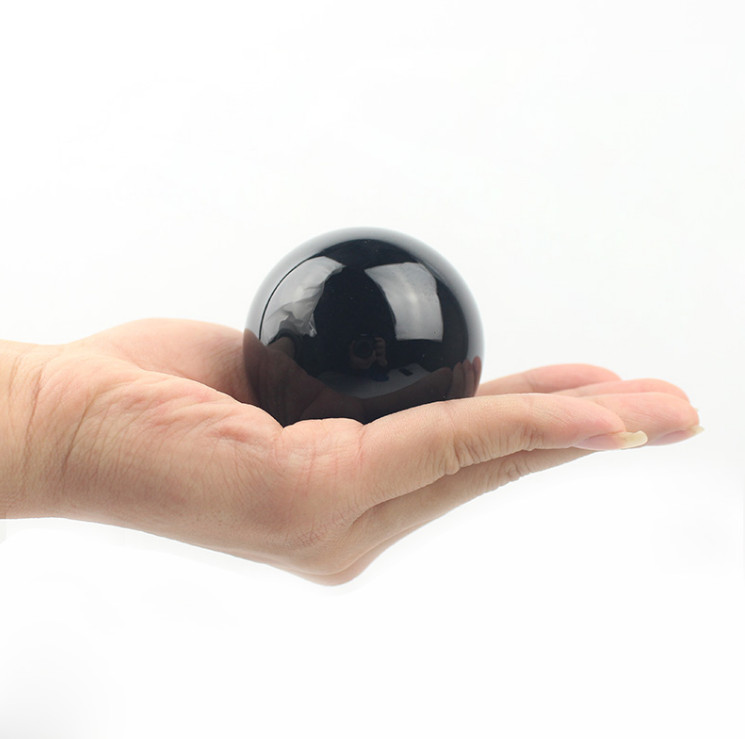 50mm Natural Crystal Healing Ball Black Obsidian Sphere Glass Stone Crystal Ball