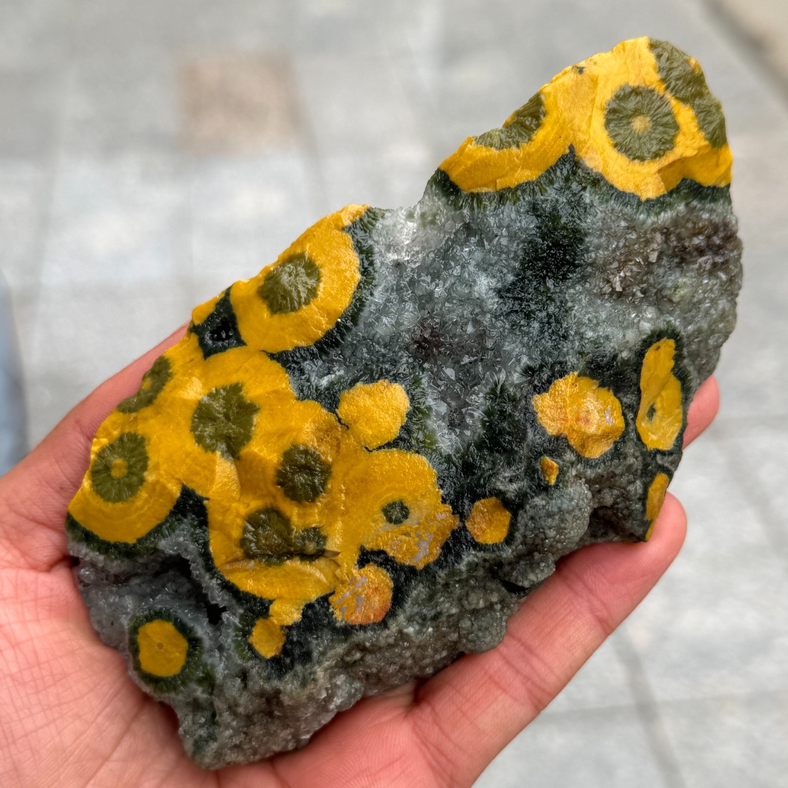 327g Natural Raw Ocean Jasper With Druzy Rough Quartz Crystal Mineral Specimen