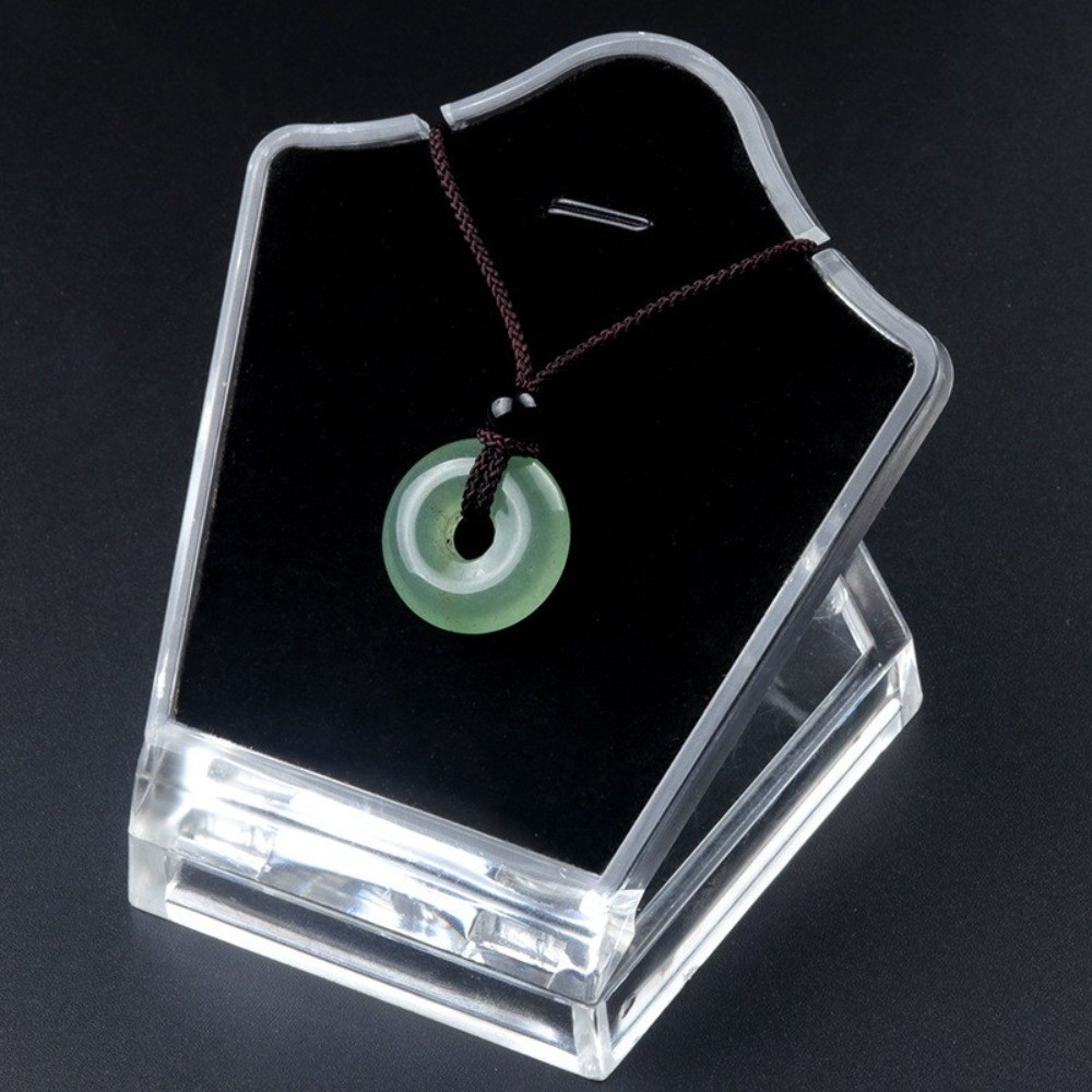 Crystal Agate Donut Pendant – Energy Healing Stone Ping An Kou Cord Necklace