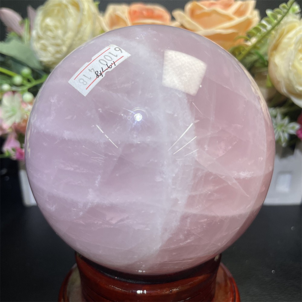 4.3LB 4.1″ Natural Rose Quartz Sphere Ball Crystal Quartz Healing Energy Reiki