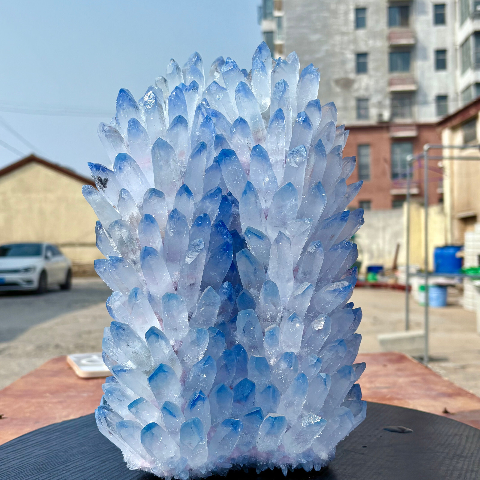 20LB New find sky blue phantom quartz crystal cluster mineral sample