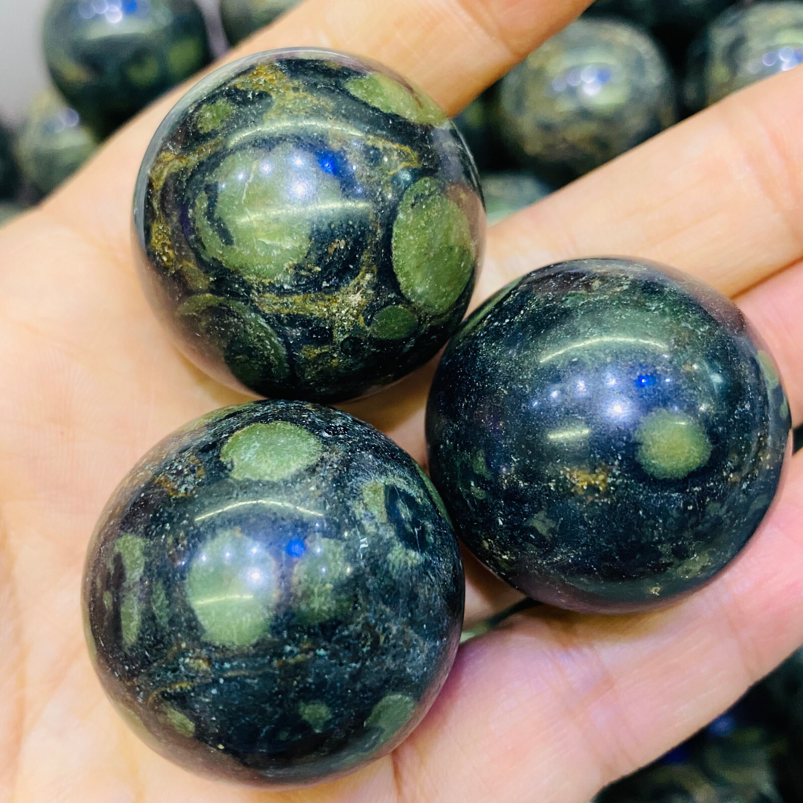 3PC Natural Kambaba Jasper Sphere Quartz Crystal Ball Reiki Healing 30MM