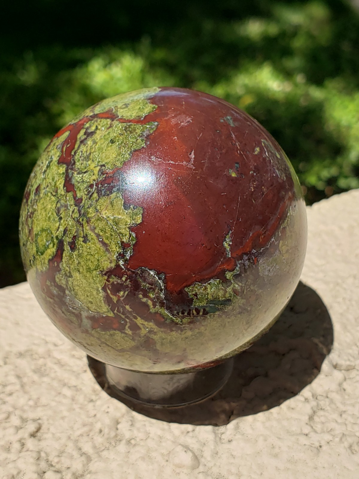 2.4″ Dragon’s Blood Stone Jasper Quartz Mineral Crystal Sphere Ball Orb, 360g