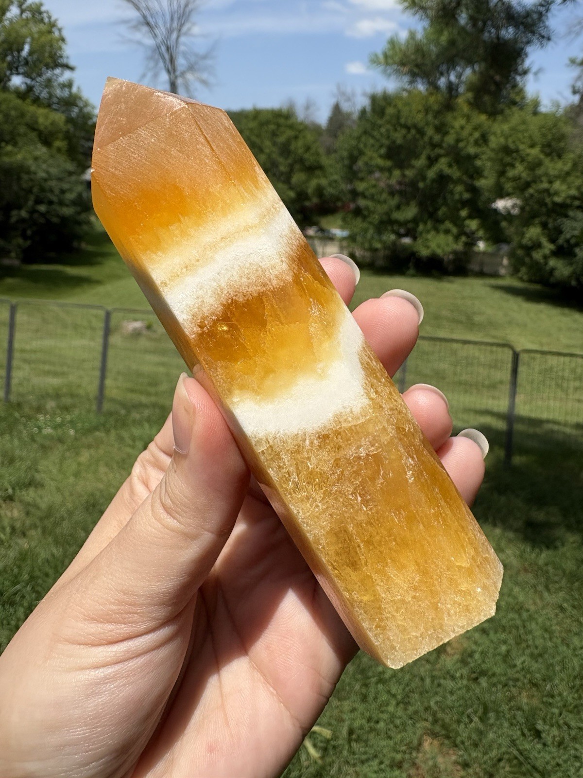 Banded Orange Calcite Tower