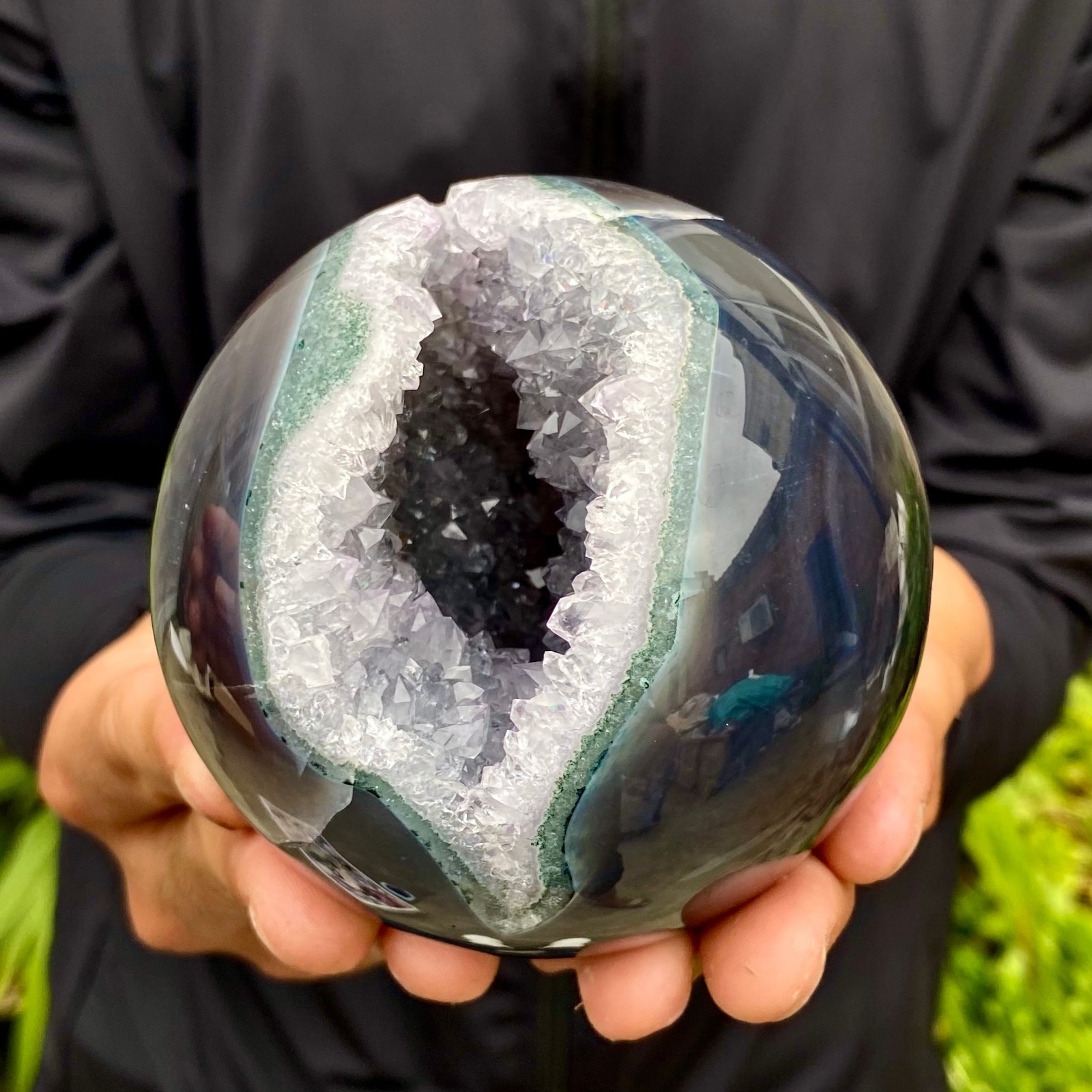 1.81LB Natural Amethyst Agate Opening Smile Quartz Cluster Crystal Specimen Hea