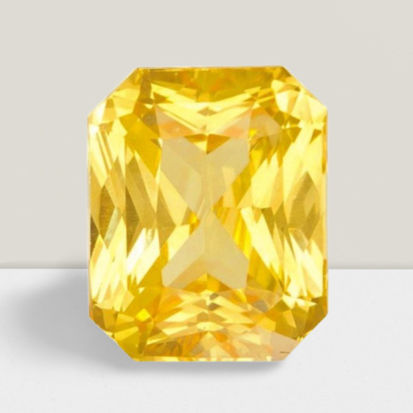 Yellow Sapphire Octagon Cut Gemstone 5.1 Cts – 12×10 mm Flawless Loose Gem
