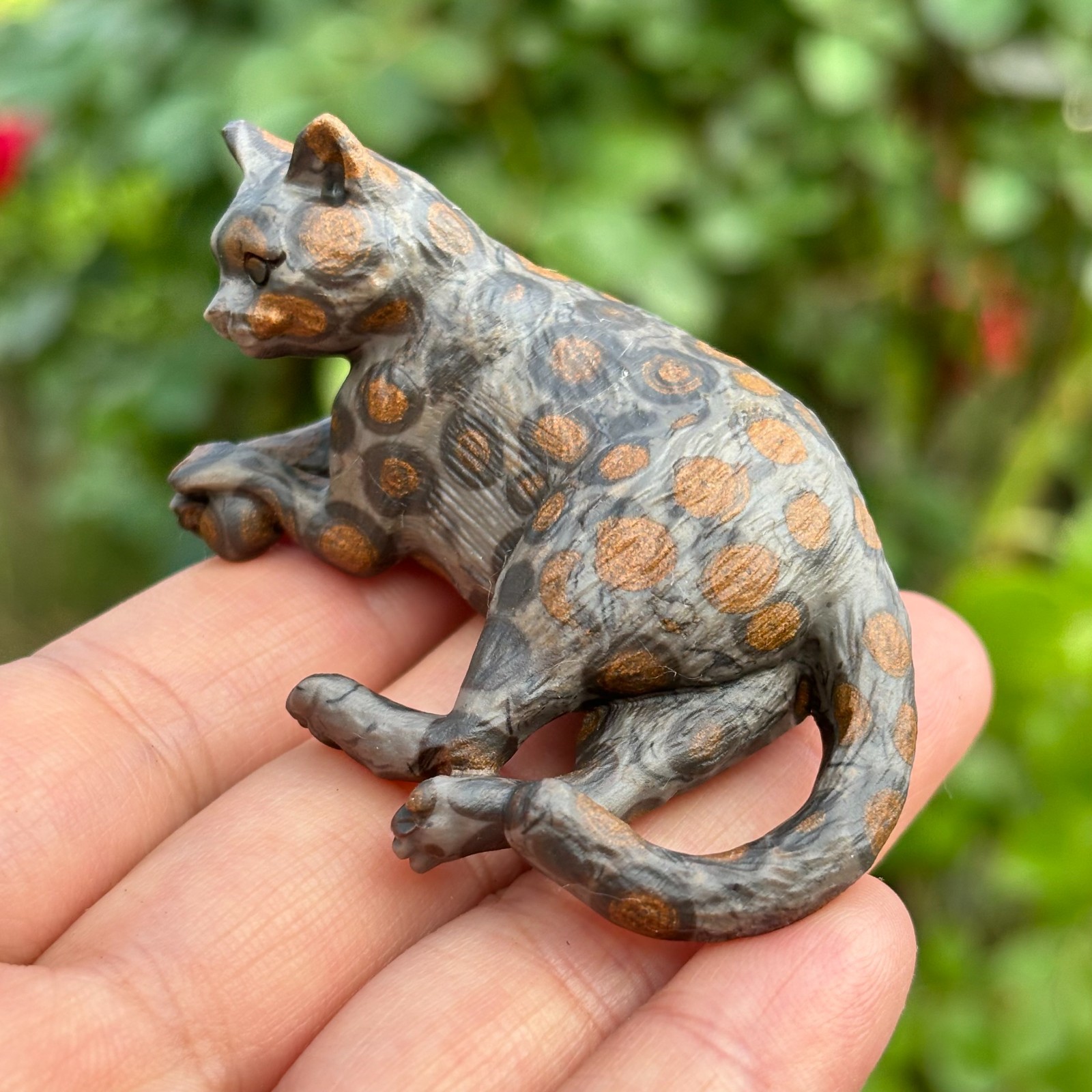 1PC Natural Leopard stone Quartz Carved Crystal Cat Skull Healing Decor Gift
