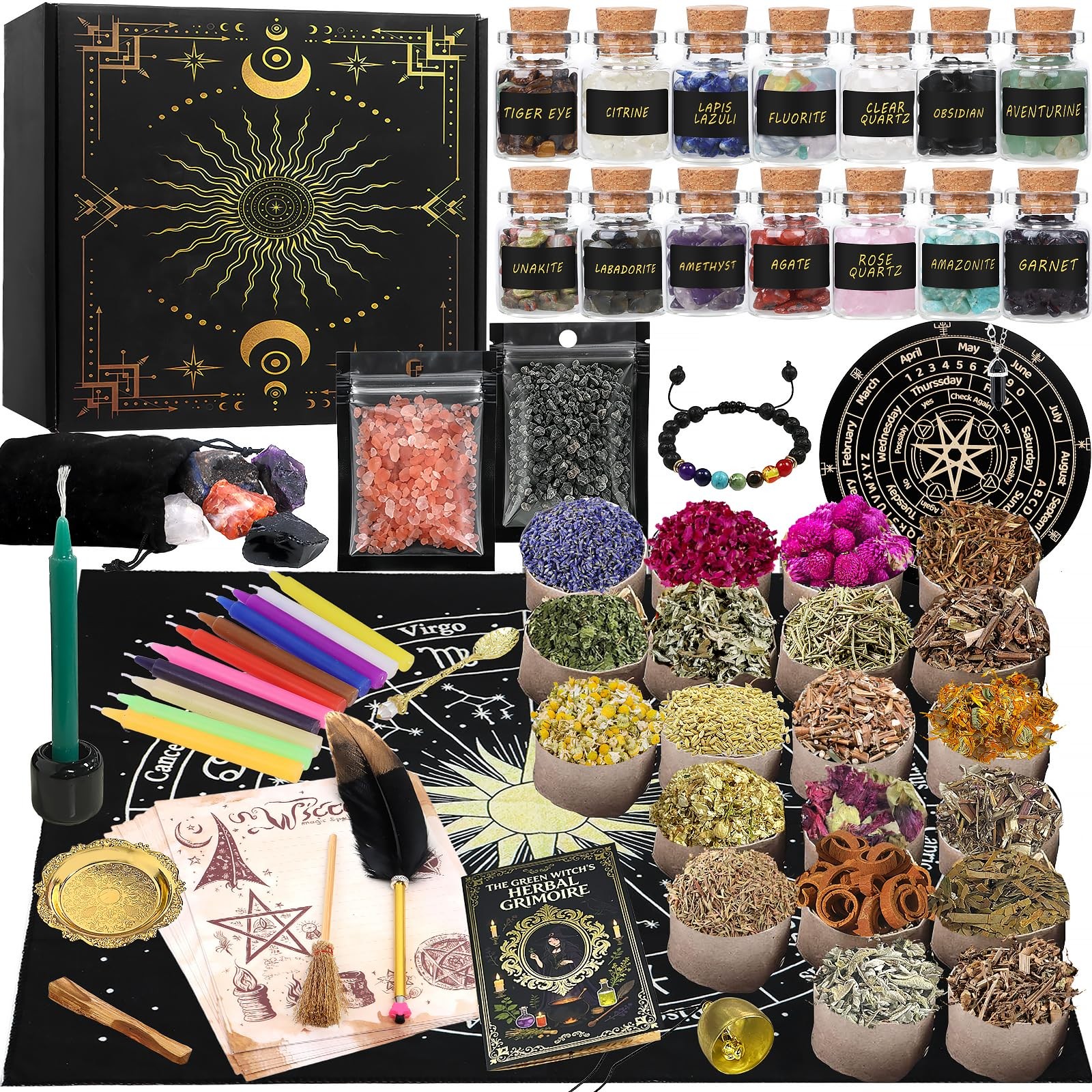 Witchcraft Kit for Beginners, Wiccan Supplies and Tools, 90 Pack | Witch Alta…