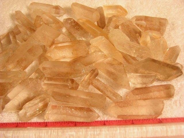 Pink Lemurian terminated Quartz crystal all natural 1/2 pound lots 10+ crystals