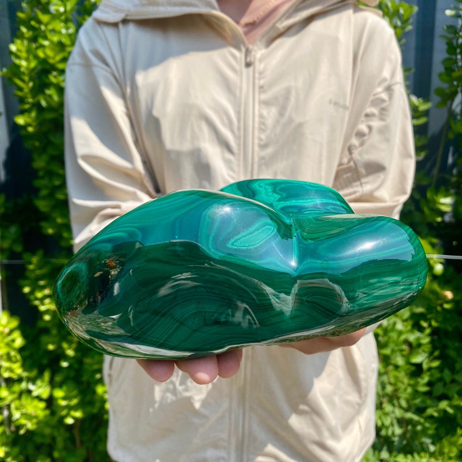 5.29LB Natural glossy Malachite transparent cluster rough mineral sample