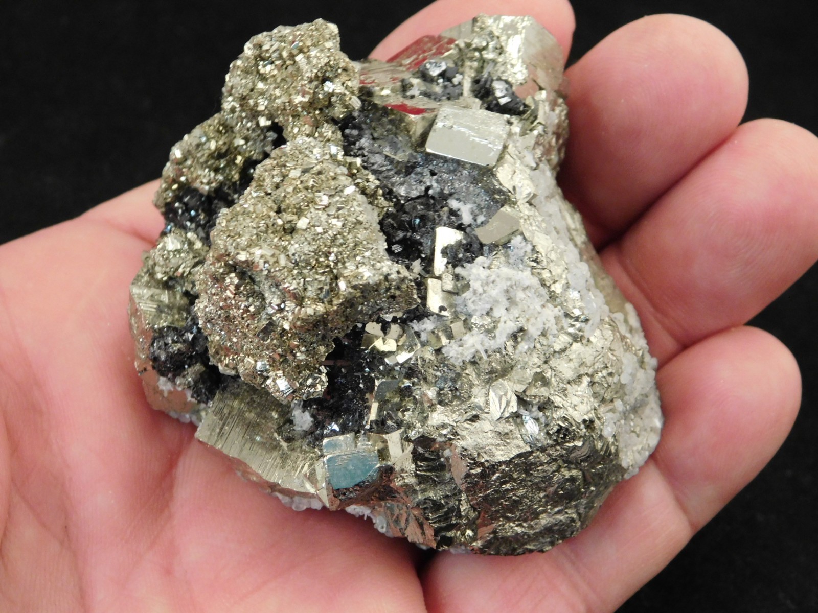Larger! PYRITE CUBE Cluster with Sphalerite 100% Natural From Peru 289gr