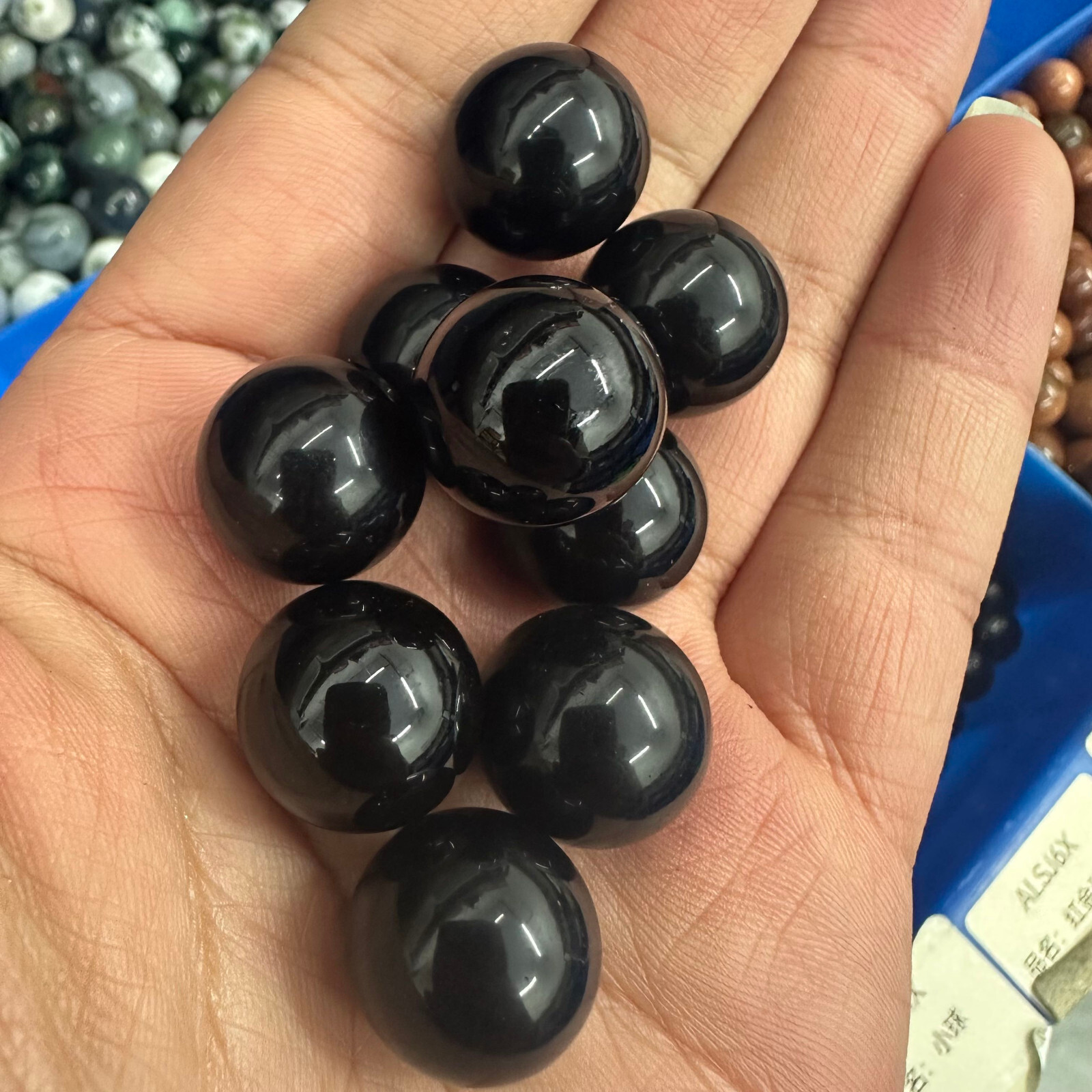 10PC Wholesale Natural Obsidian Ball Quartz Crystal Sphere Energy Healing Stone