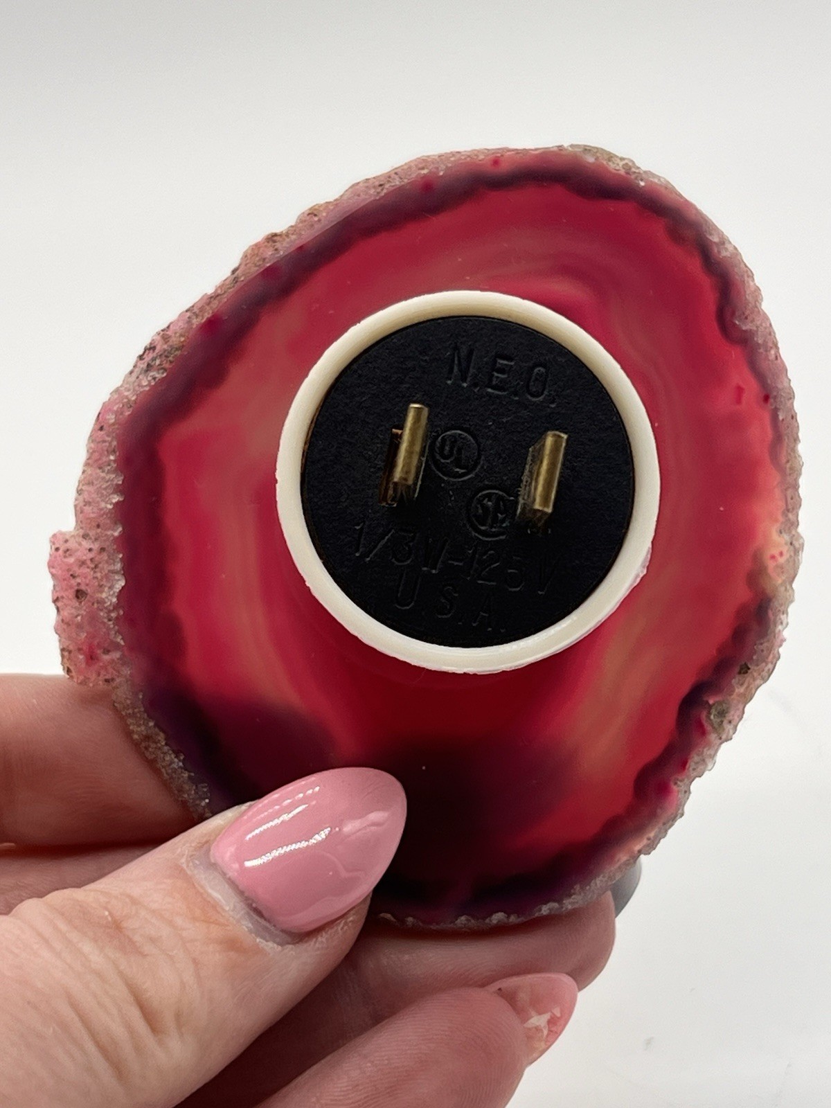 Agate Slice Crystal Geode Night Light Natural Polished Gemstone Healing Works