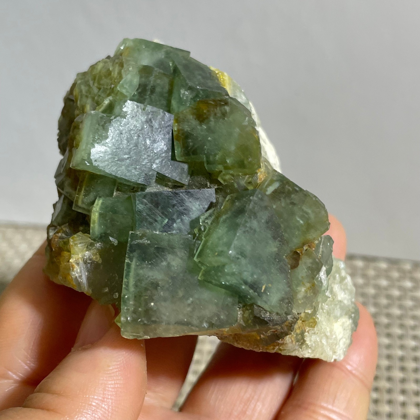 206g NATURAL Green FLUORITE Quartz Crystal Cluster Mineral Specimen