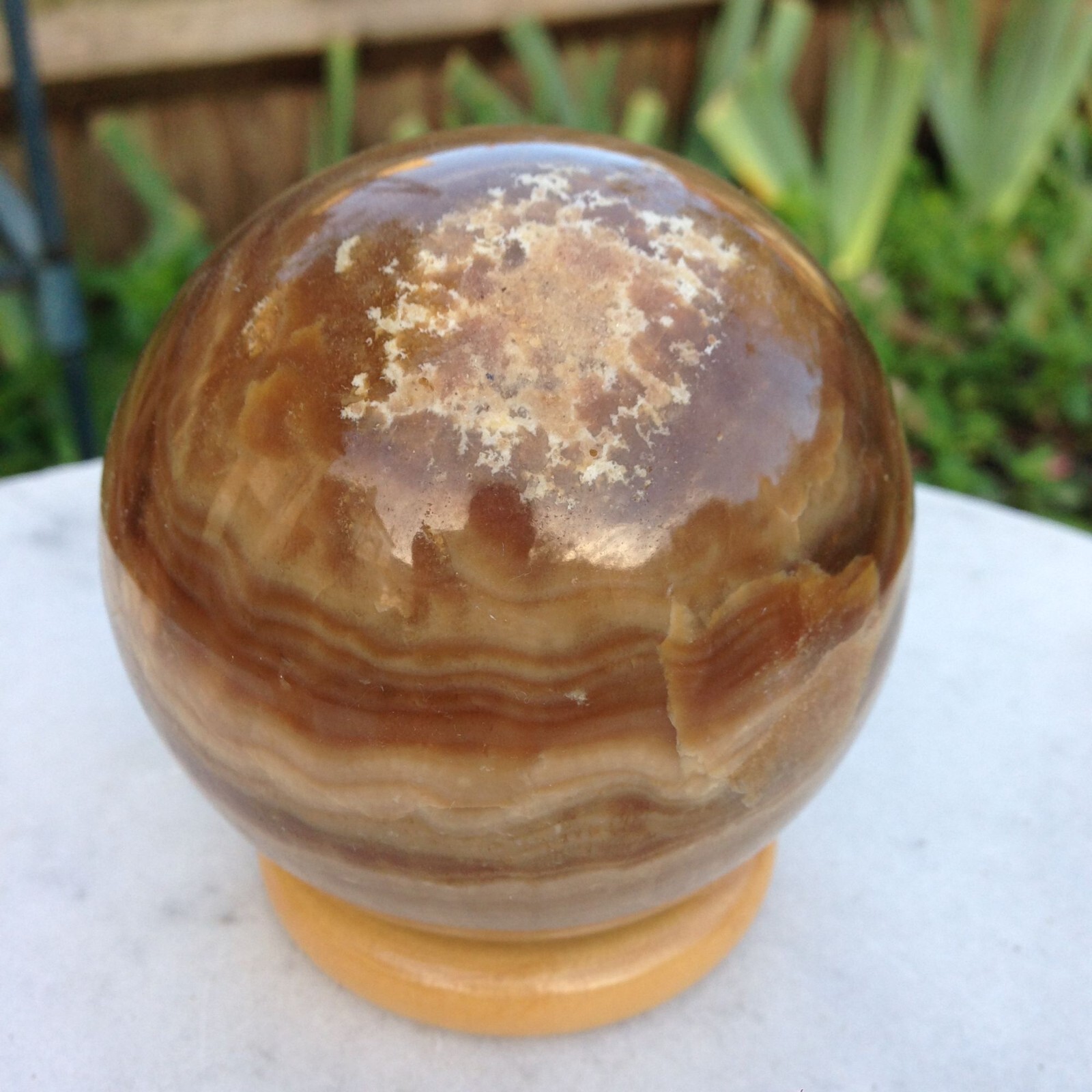 Large Aragonite Crystal Sphere Ball Healing Stress Capricorn Stone 560g 7.9cm