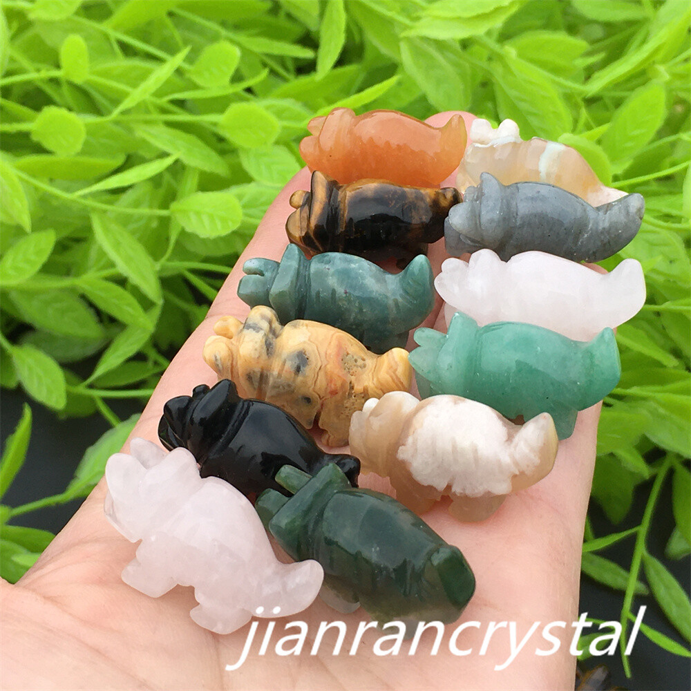 5pc Mix Natural quartz crystal skull dinosaur quartz carved dragon Skull Healing
