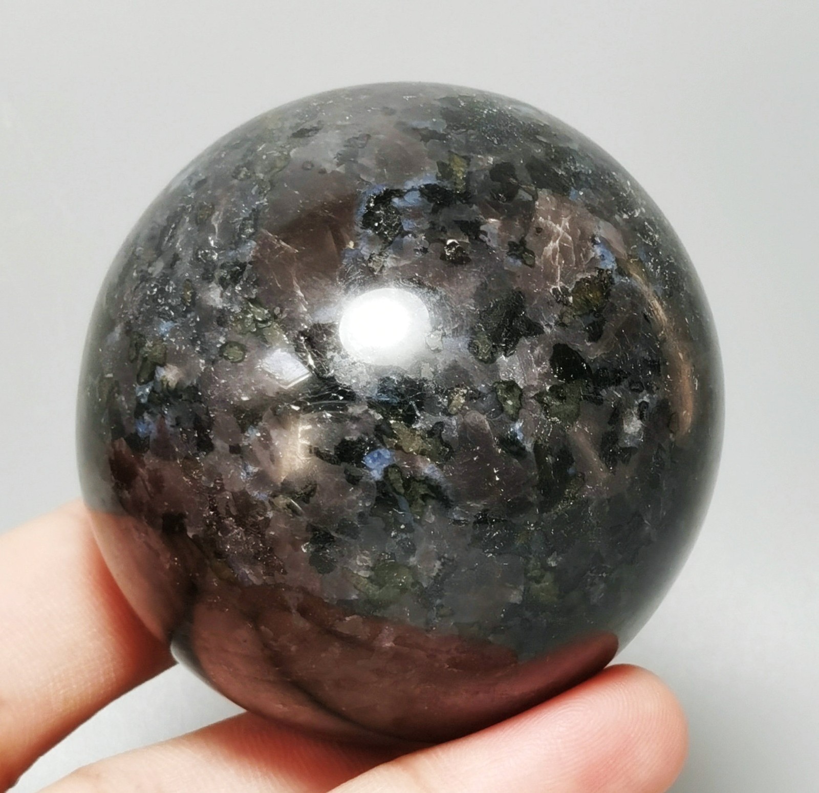 Natural Rare MERLINITE Mystic Sphere Ball Stone Magic Shaman Psilomelane Gabbro
