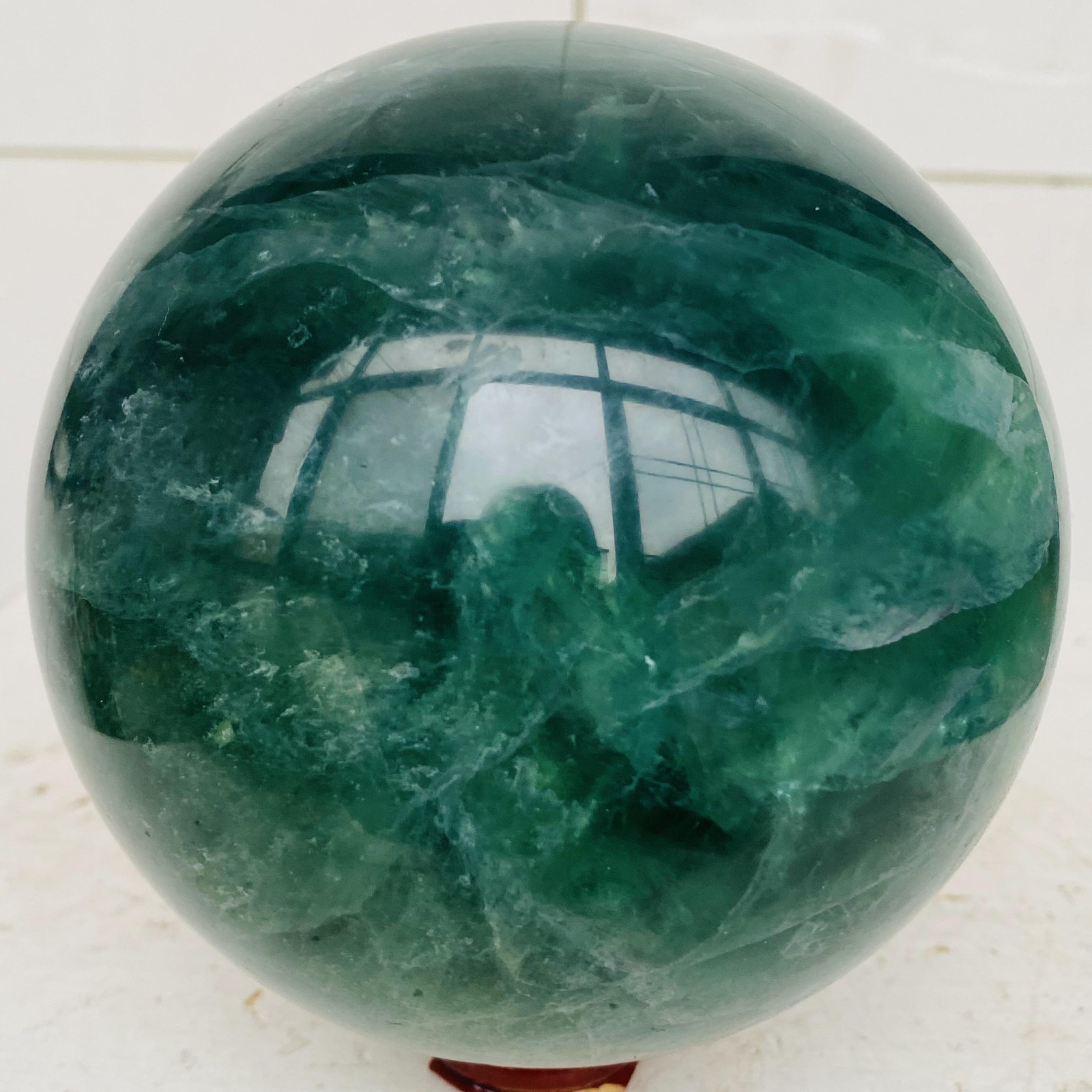Natural Green Fluorite ball quartz crystal Sphere Reiki energy healing 2760g