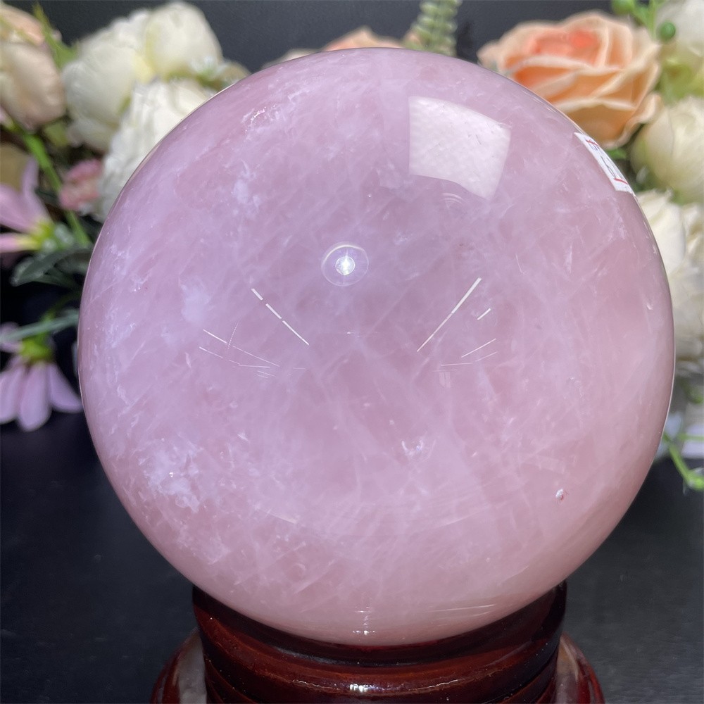 4LB 4.1″ Natural Rose Quartz Sphere Ball Crystal Quartz Decor Healing Reiki