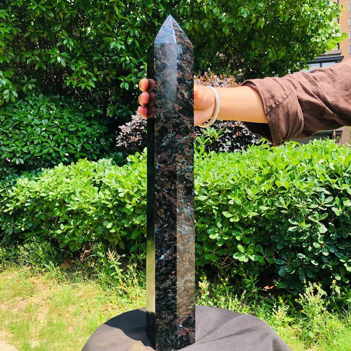 14.65LB Natural Fireworks Stone Obelisk Quartz Tower Crystal Wand Point Healing