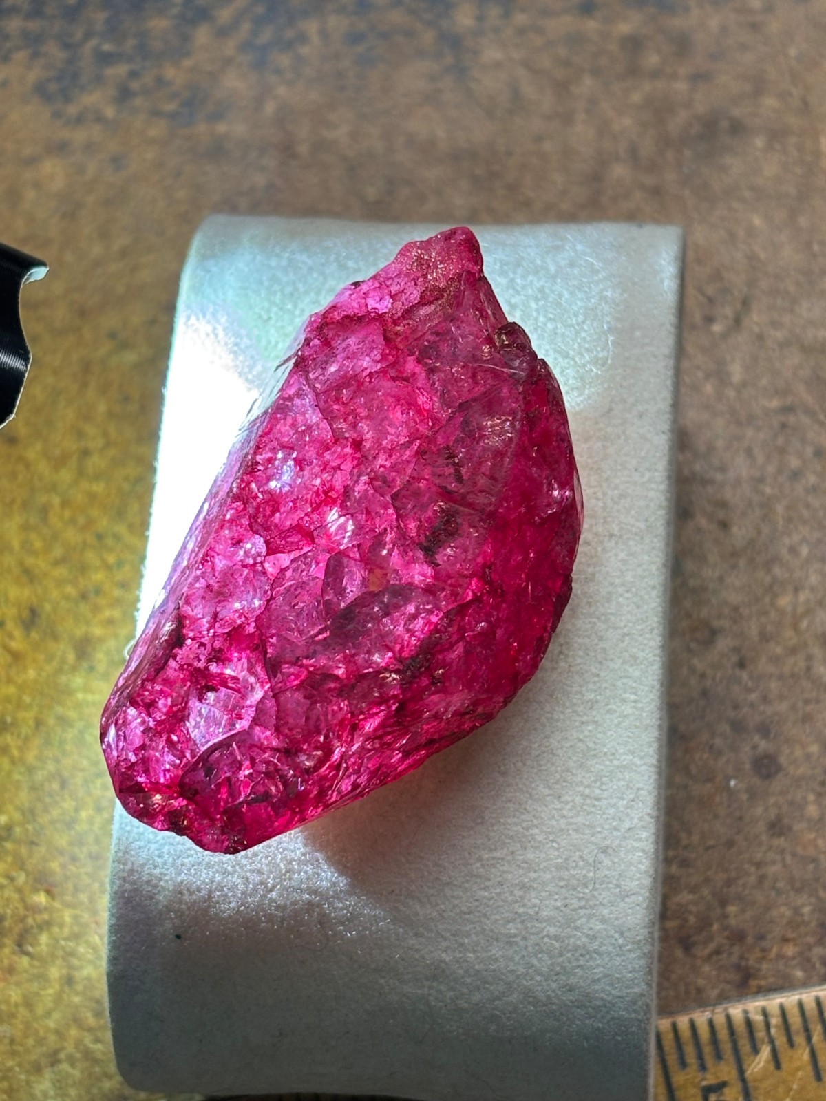 Dyed fractured Quartz crystal RUBY CORUNDUM ?? Wicca Pagan Mystic OCCULT