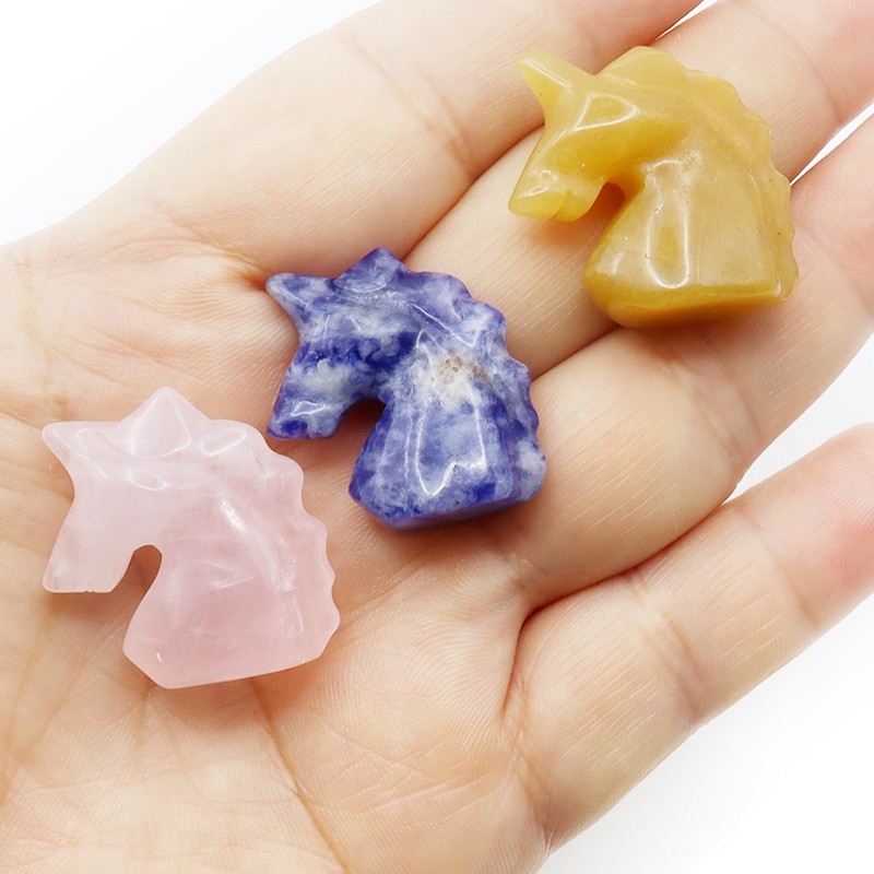 10Pcs Natural Charms Unicorn Crystal Stone Healing Reiki Decor Beads Wholesale
