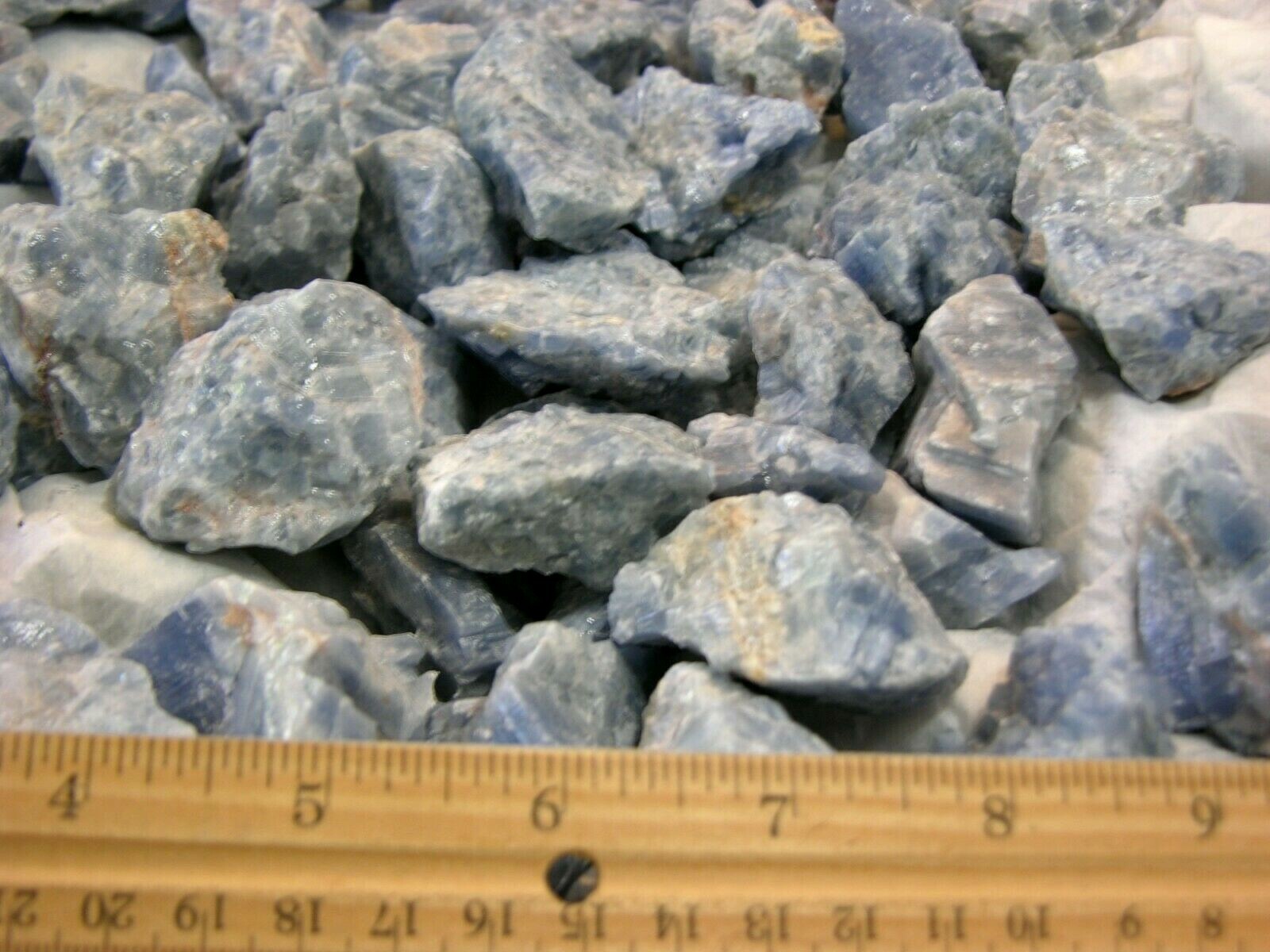 Calcite blue all natural mine rough crystal Mexico 1-2 inch 2 pound lots